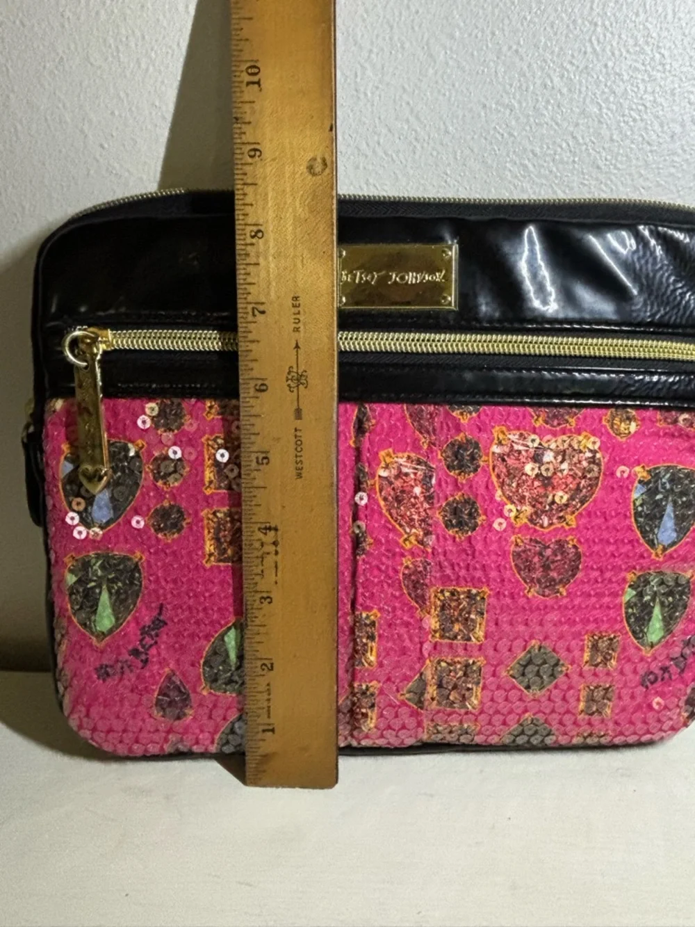 Betsey Johnson Hot Pink Satin-Lined iPad / tablet case